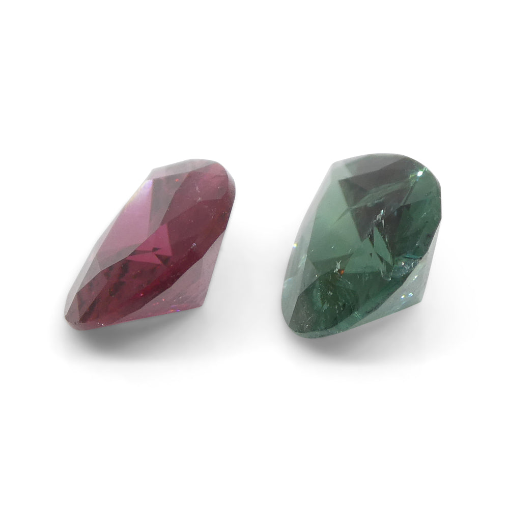 2.5ct Pair Pear Pink/Blue Tourmaline from Brazil - Skyjems Wholesale Gemstones