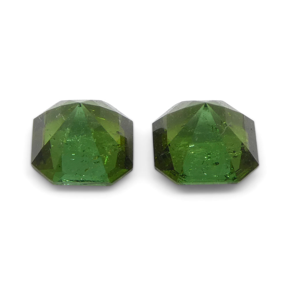 1.18ct Pair Asscher Cut Green Tourmaline from Brazil - Skyjems Wholesale Gemstones