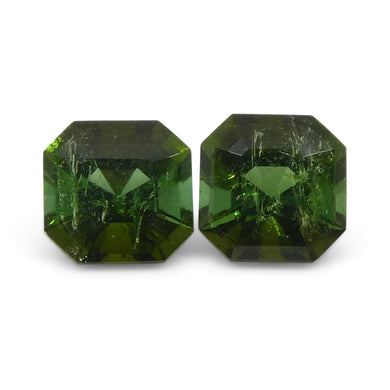 1.18ct Pair Asscher Cut Green Tourmaline from Brazil - Skyjems Wholesale Gemstones