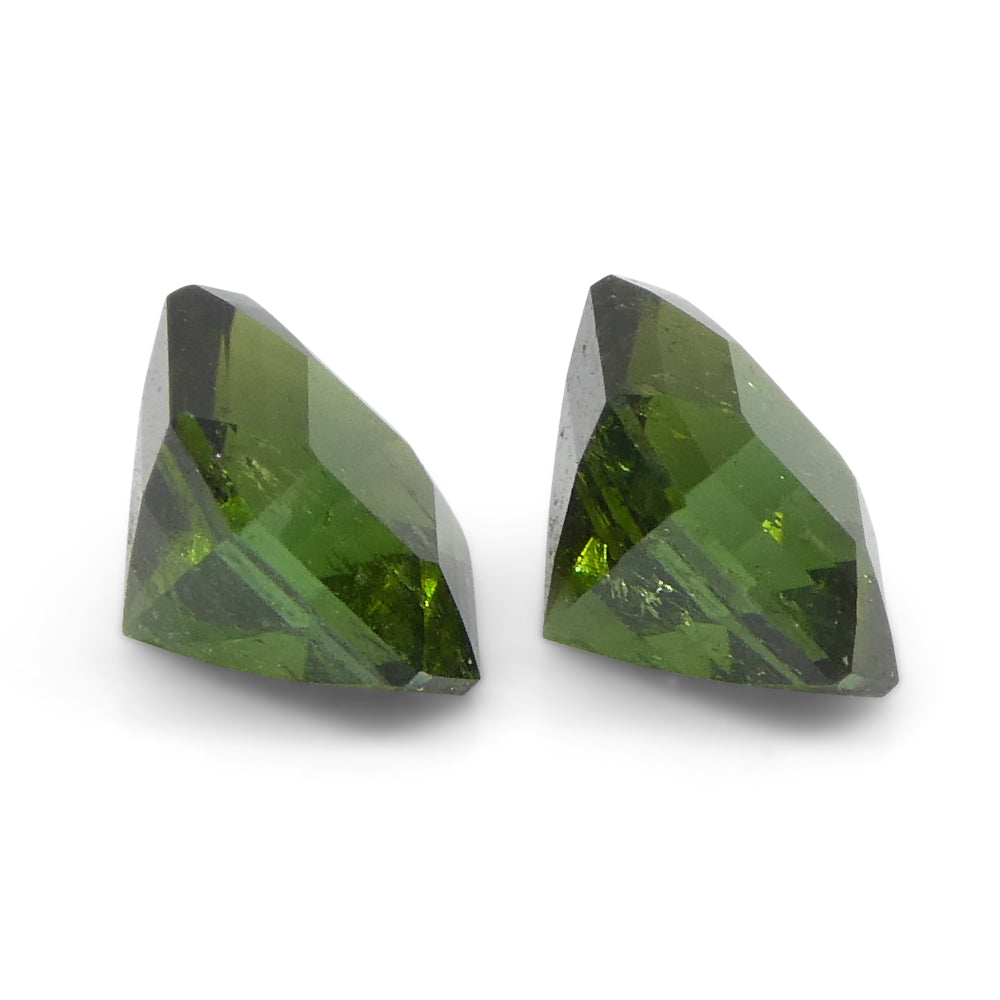 1.18ct Pair Asscher Cut Green Tourmaline from Brazil - Skyjems Wholesale Gemstones