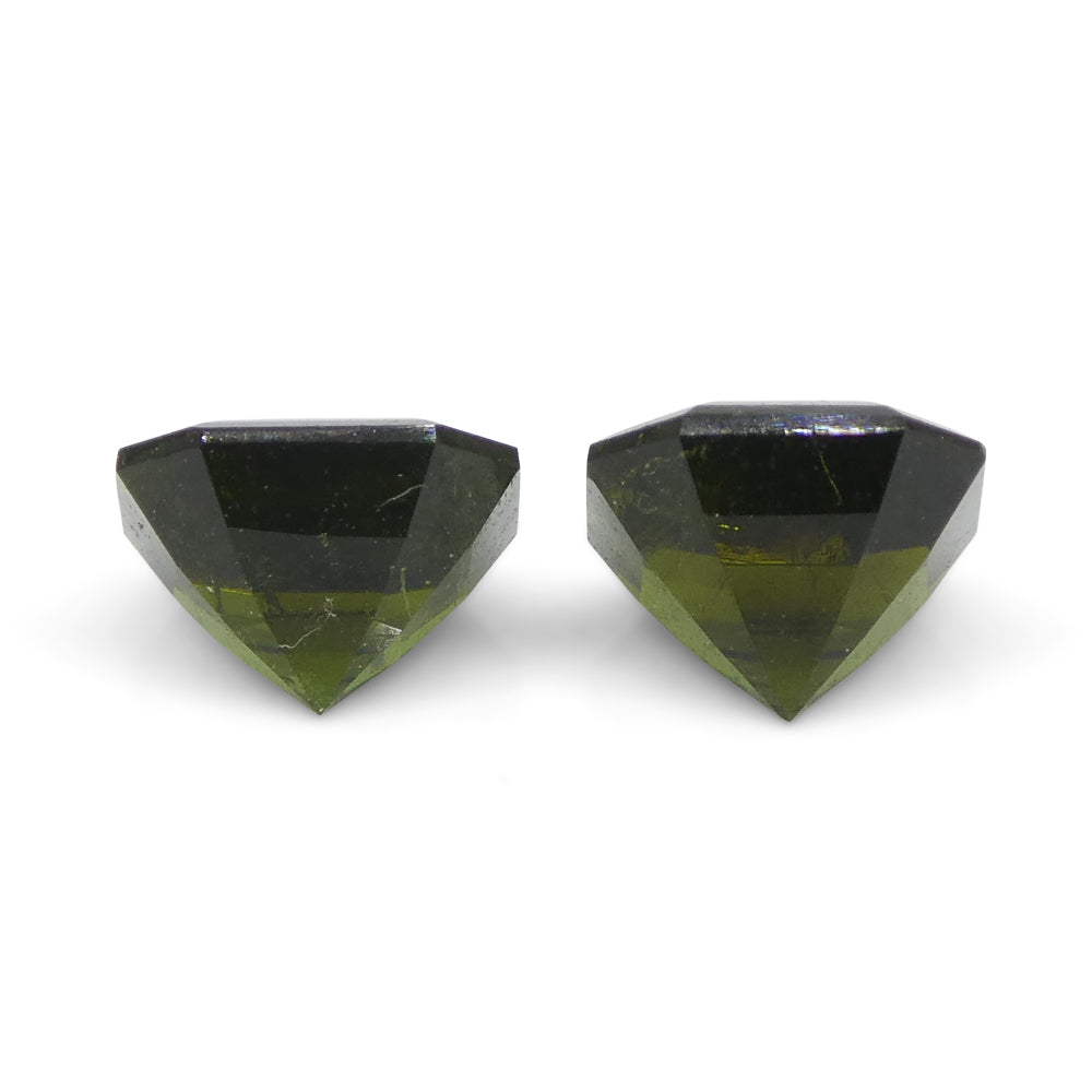 1.18ct Pair Asscher Cut Green Tourmaline from Brazil - Skyjems Wholesale Gemstones