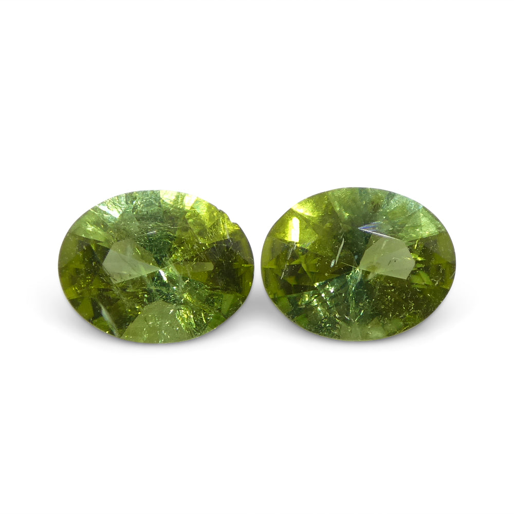 1.08ct Pair Oval Green Tourmaline from Brazil - Skyjems Wholesale Gemstones