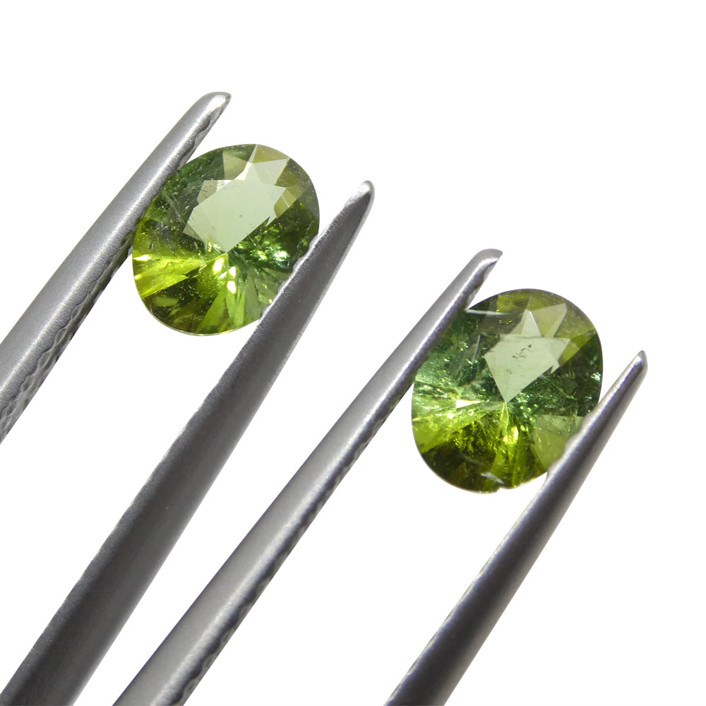 1.08ct Pair Oval Green Tourmaline from Brazil - Skyjems Wholesale Gemstones