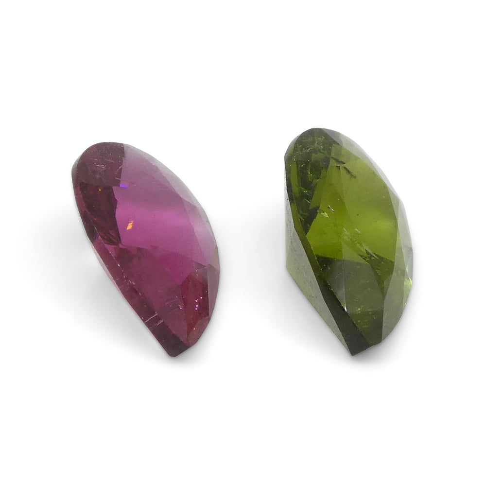 1.6ct Pair Pear Pink/Green Tourmaline from Brazil - Skyjems Wholesale Gemstones