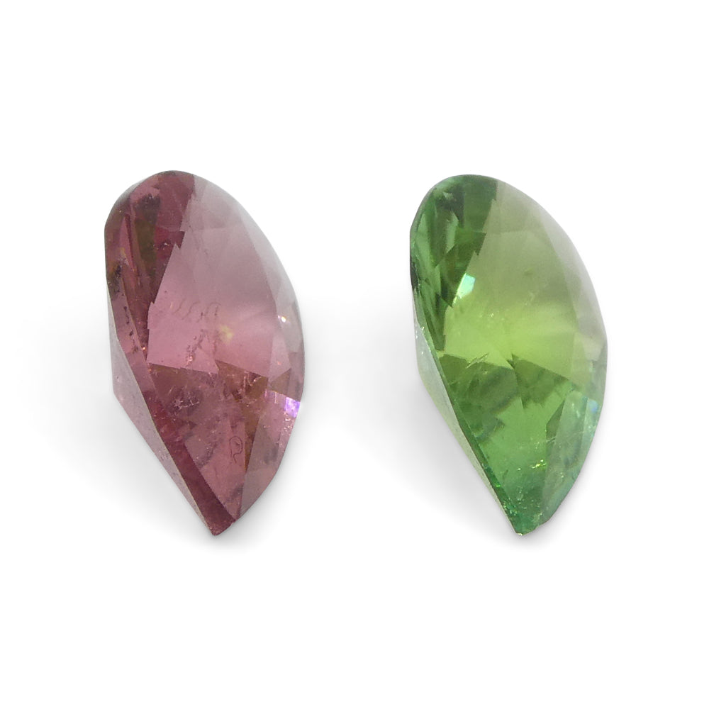 1.07ct Pair Pear Pink/Green Tourmaline from Brazil - Skyjems Wholesale Gemstones