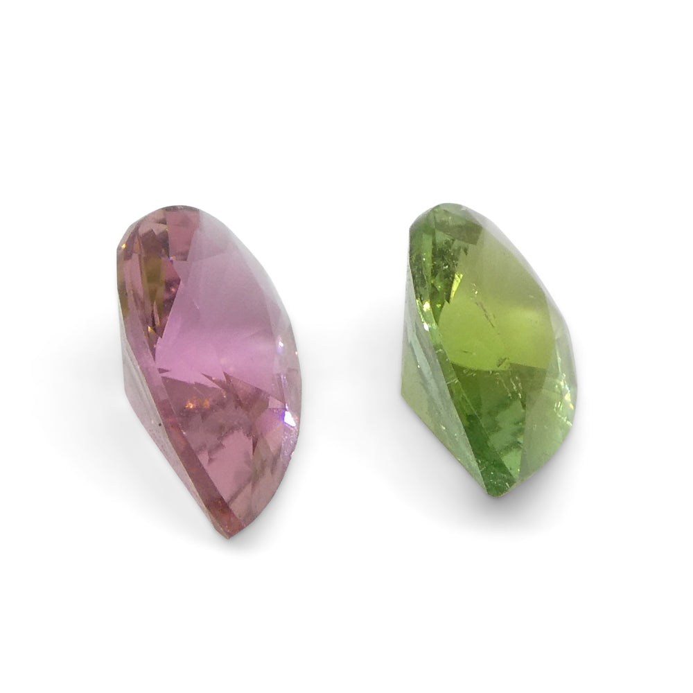 1.24ct Pair Pear Pink/Green Tourmaline from Brazil - Skyjems Wholesale Gemstones