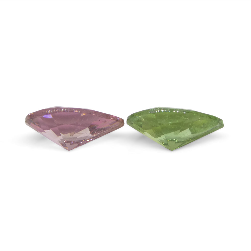 1.24ct Pair Pear Pink/Green Tourmaline from Brazil - Skyjems Wholesale Gemstones
