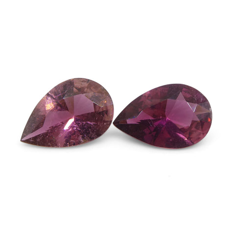 2.35ct Pair Pear Pink Tourmaline from Brazil