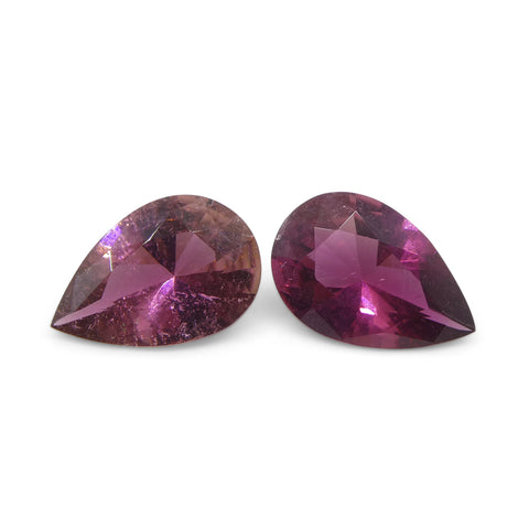 2.35ct Pair Pear Pink Tourmaline from Brazil