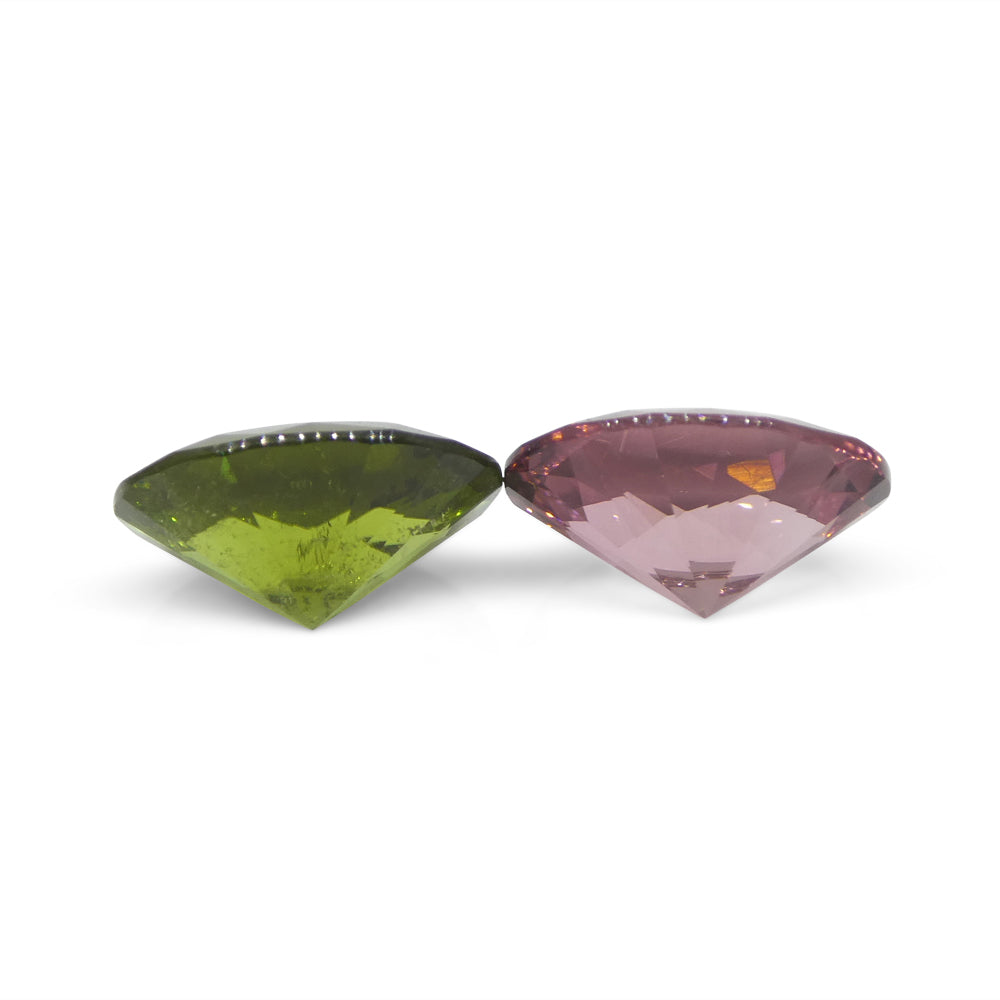 3.89ct Pair Oval Pink/Green Tourmaline from Brazil - Skyjems Wholesale Gemstones