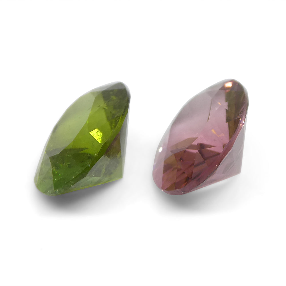 3.89ct Pair Oval Pink/Green Tourmaline from Brazil - Skyjems Wholesale Gemstones