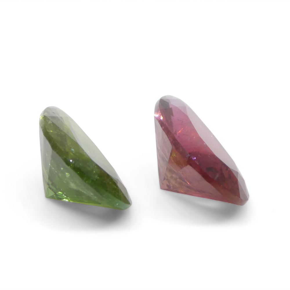 6.78ct Pair Pear Pink/Green Tourmaline from Brazil - Skyjems Wholesale Gemstones