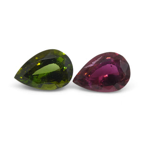 2.52ct Pair Pear Pink/Green Tourmaline from Brazil - Skyjems Wholesale Gemstones