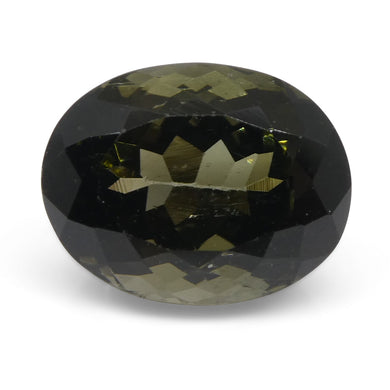 3.84ct Oval Olive Green Tourmaline - Skyjems Wholesale Gemstones