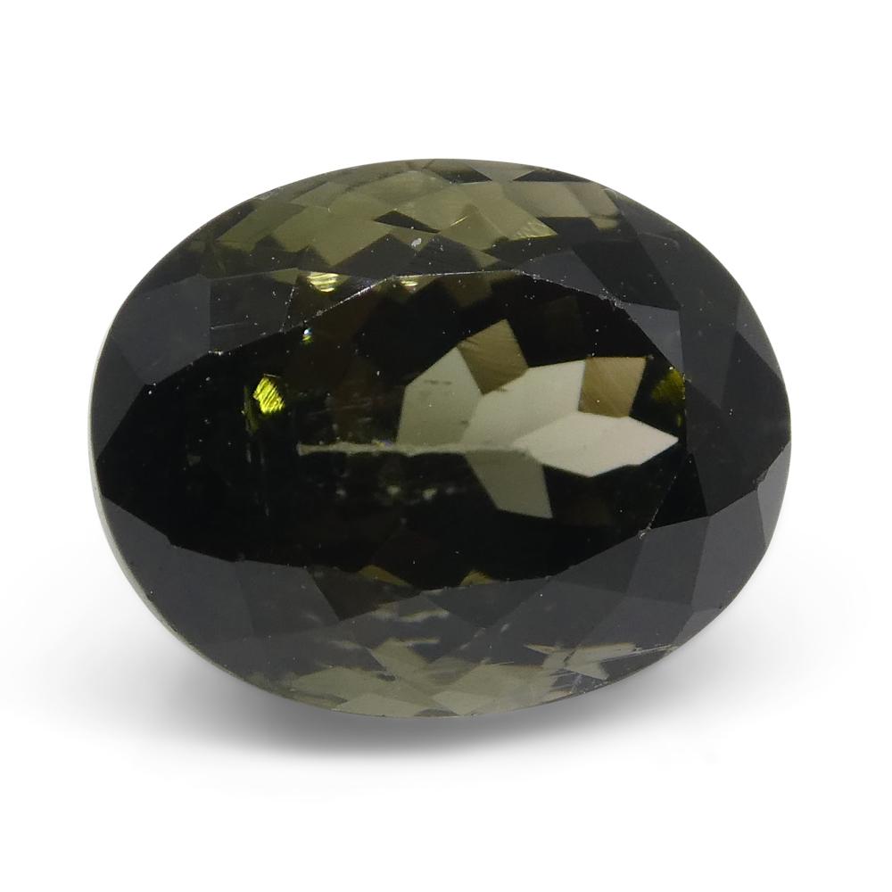 3.84ct Oval Olive Green Tourmaline - Skyjems Wholesale Gemstones