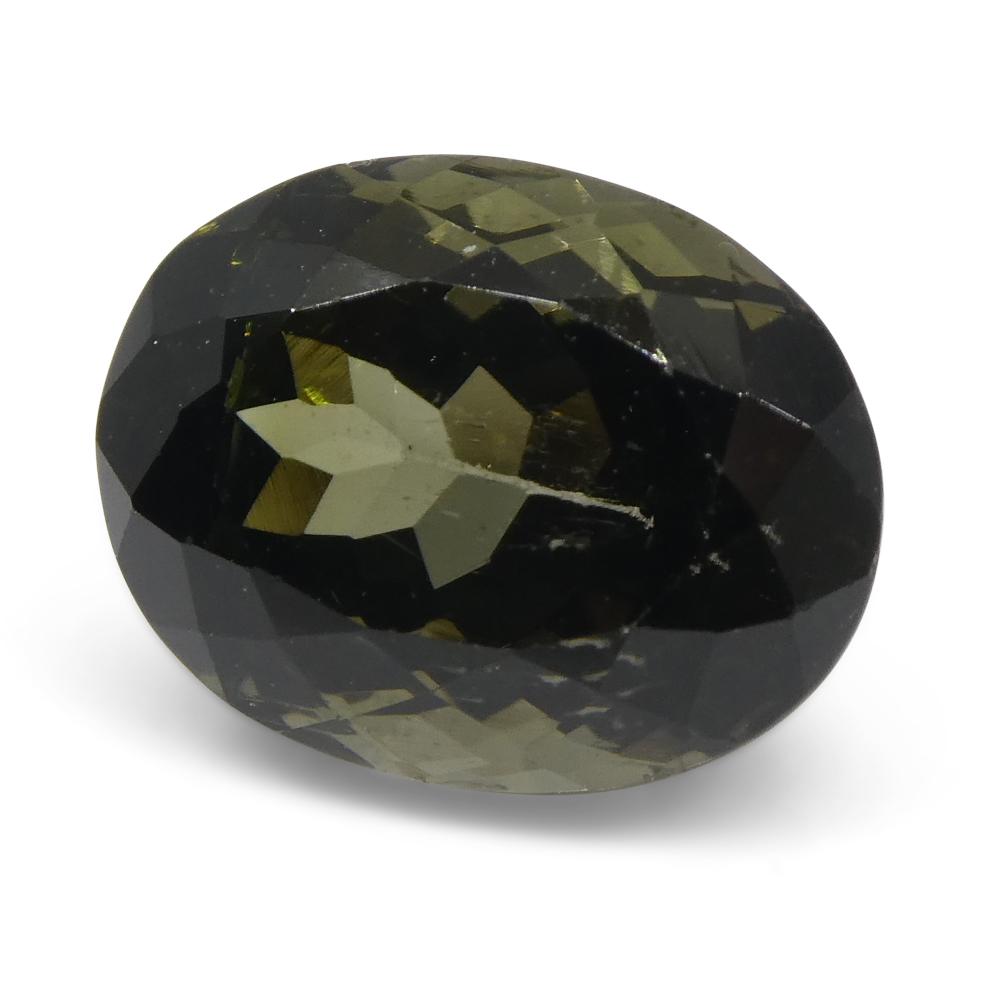 3.84ct Oval Olive Green Tourmaline - Skyjems Wholesale Gemstones