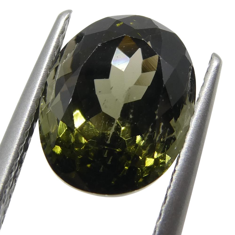 3.84ct Oval Olive Green Tourmaline - Skyjems Wholesale Gemstones