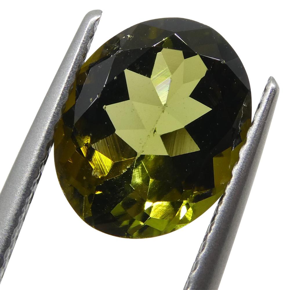 2.5ct Oval Olive Green Tourmaline - Skyjems Wholesale Gemstones