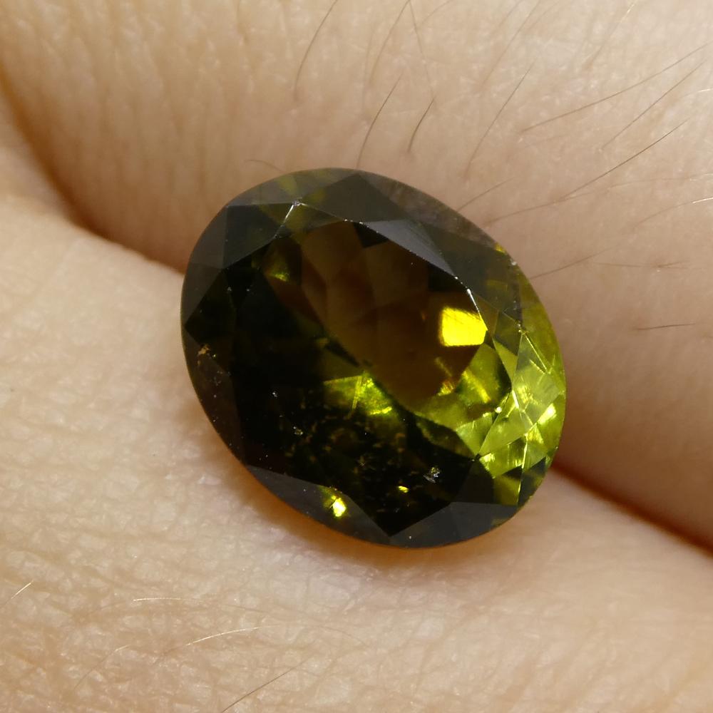 2.5ct Oval Olive Green Tourmaline - Skyjems Wholesale Gemstones