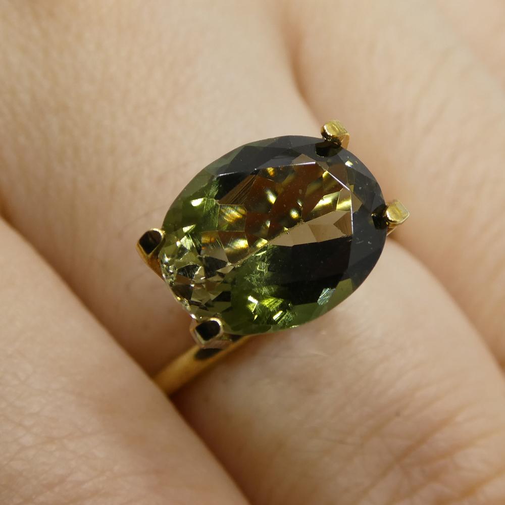 3.09ct Oval Olive Green Brazilian Tourmaline from SkyJems, premium mixed-cut single gemstone with natural color