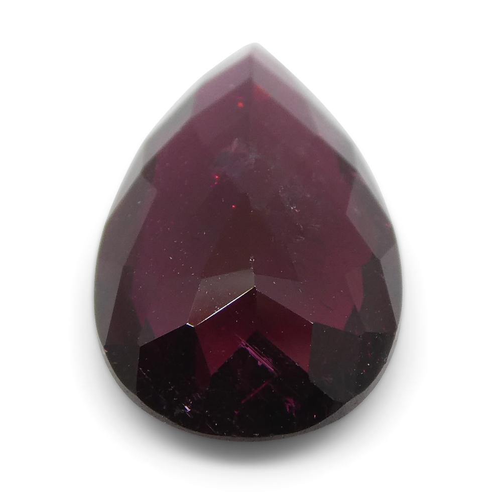 SkyJems 3.56ct Pear Purplish Red Rubelite Tourmaline from Brazil, Mixed Cut Gemstone for Fine Jewelry
