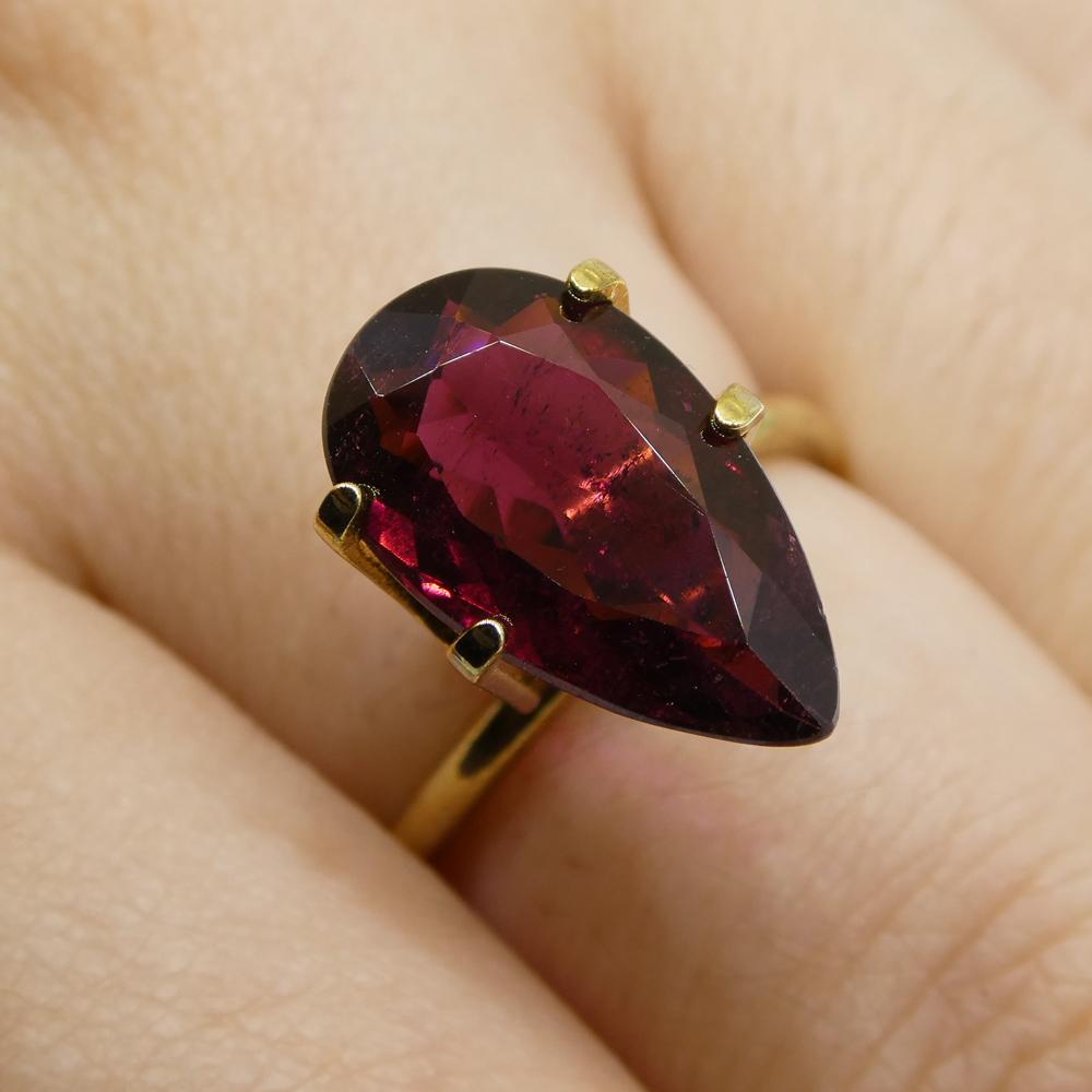 3.56ct Pear Purplish Red Rubelite Tourmaline - Skyjems Wholesale Gemstones