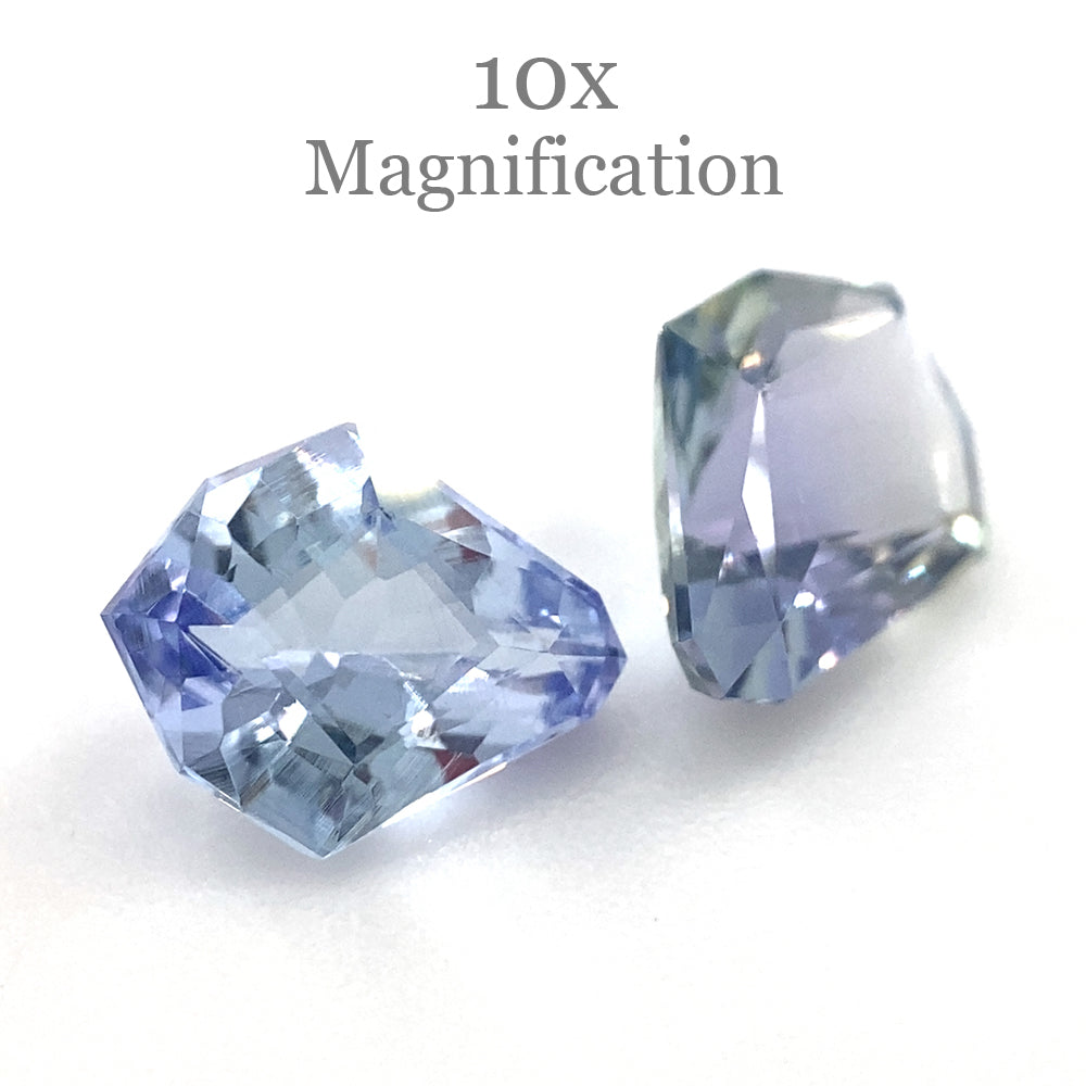 SkyJems 2.05ct Tanzanite Fan Precision Cut Pair, violet-blue gemstone from Tanzania, ideal for fine jewelry