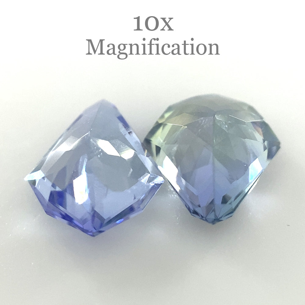 SkyJems 2.05ct Fan Tanzanite Precision Cut Pair, vibrant violet-blue gemstone from Tanzania, ideal for fine jewelry
