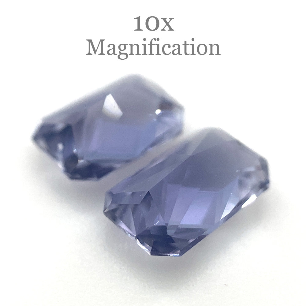 SkyJems 1.56ct Octagonal Tanzanite Precision Cut Pair, vivid violet-blue gemstone from Tanzania, fine jewelry collection