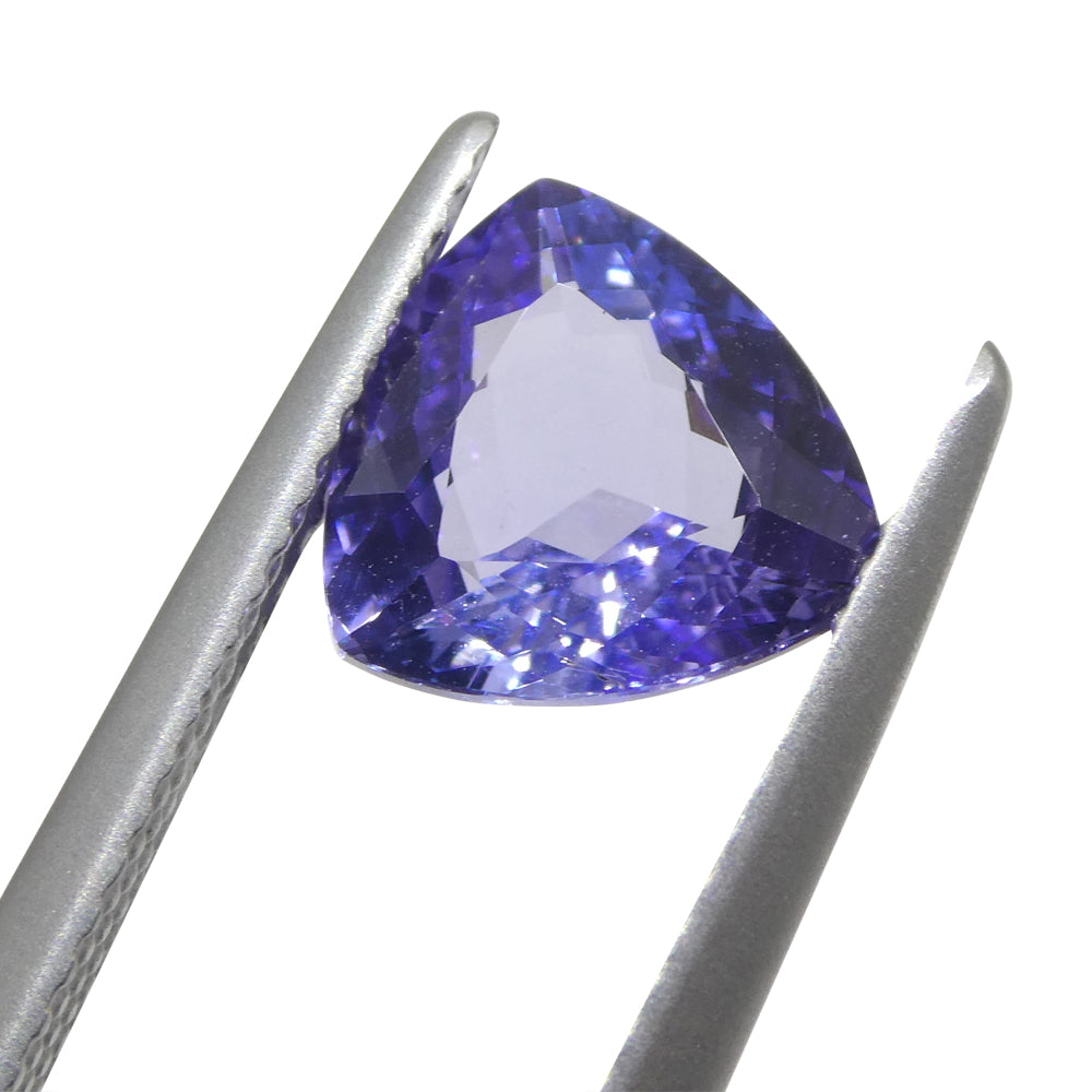 2.07ct Trillion Violet Blue Tanzanite from Tanzania, rare gemstone by SkyJems, premium African zoisite with brilliant cut and