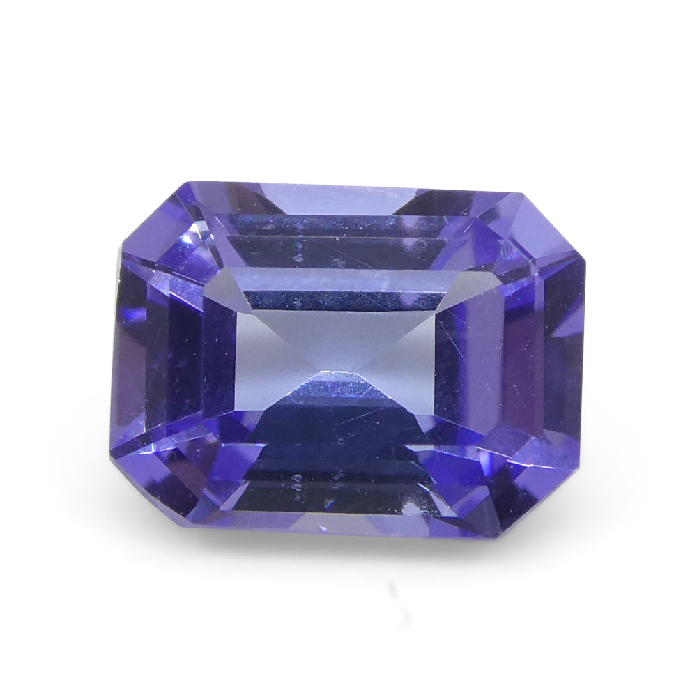 0.91ct Emerald Cut Violet Blue Tanzinite from Tanzania - Skyjems Wholesale Gemstones