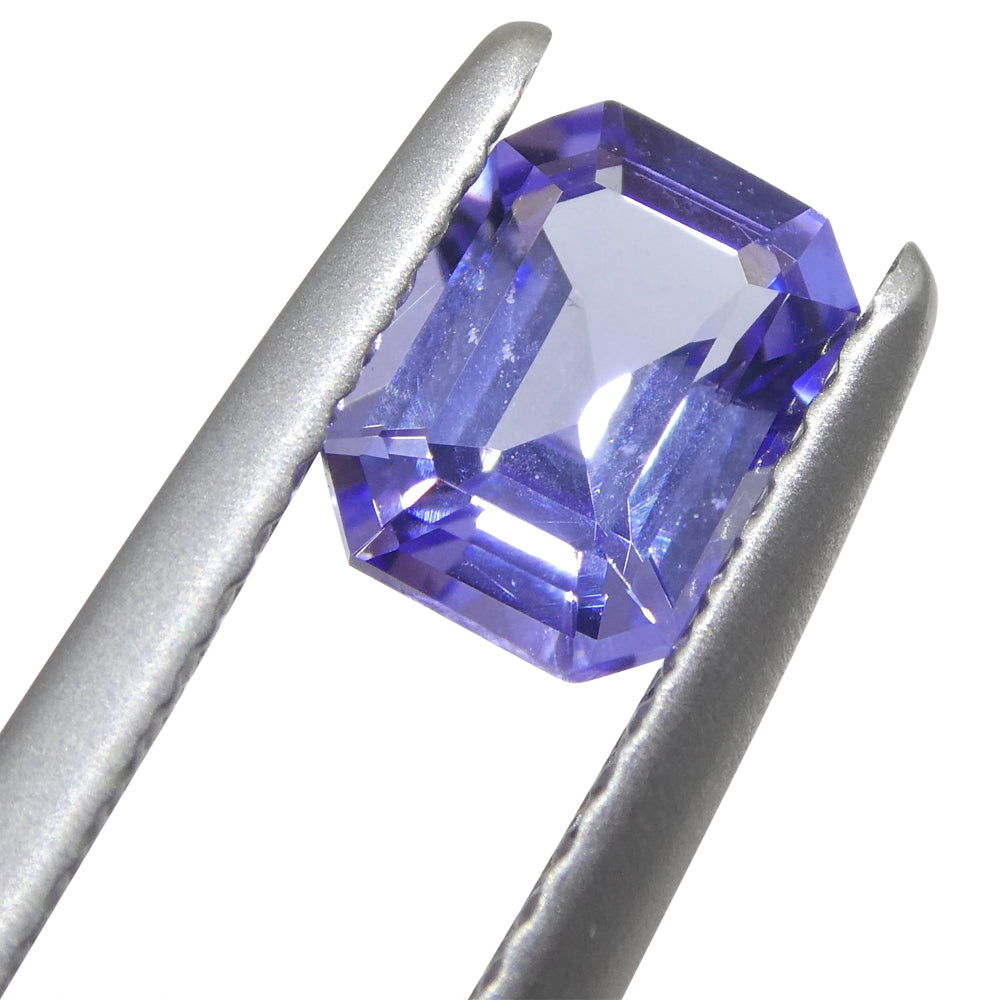 0.91ct Emerald Cut Violet Blue Tanzinite from Tanzania - Skyjems Wholesale Gemstones