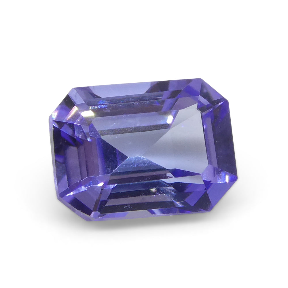 0.91ct Emerald Cut Violet Blue Tanzinite from Tanzania - Skyjems Wholesale Gemstones