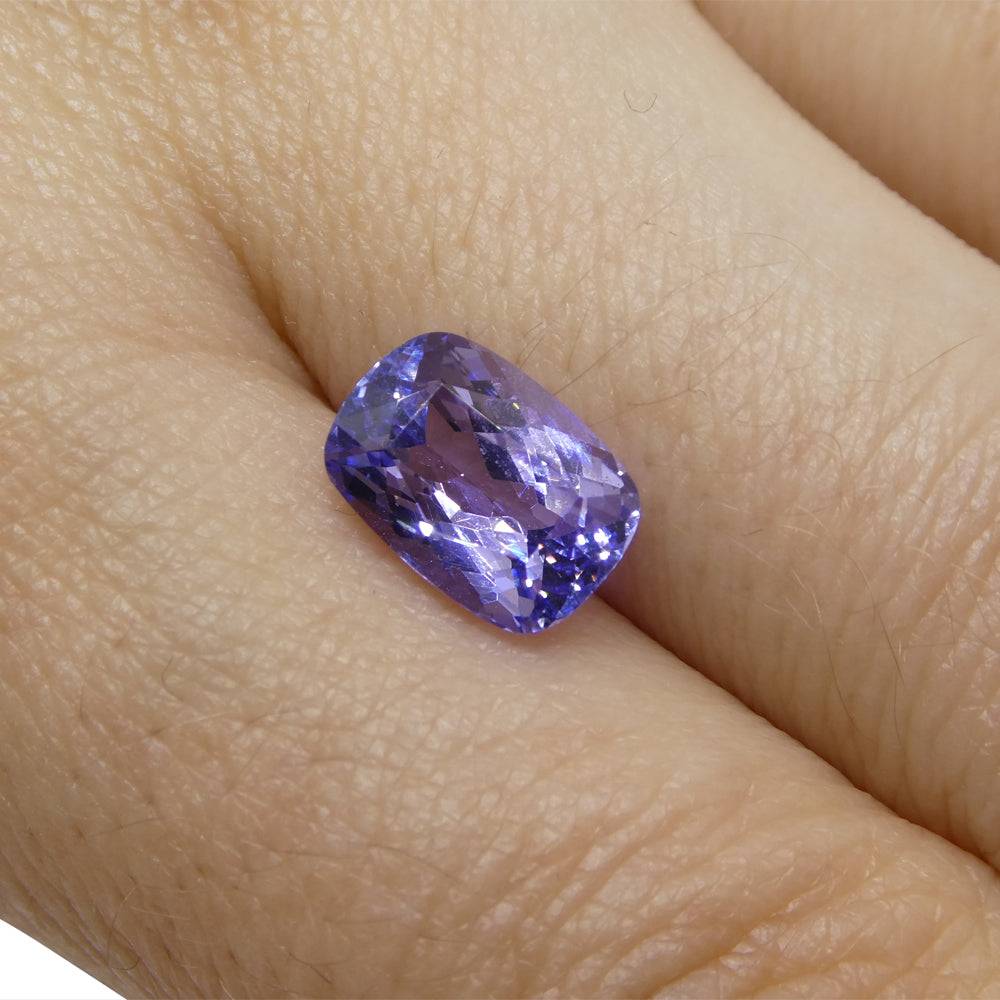 2.42ct Cushion Violet Blue Tanzanite from Tanzania - Skyjems Wholesale Gemstones