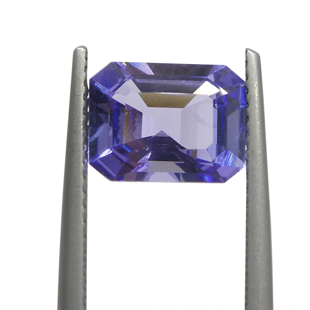 2.4ct Emerald Cut Violet Blue Tanzanite from Tanzania - Skyjems Wholesale Gemstones