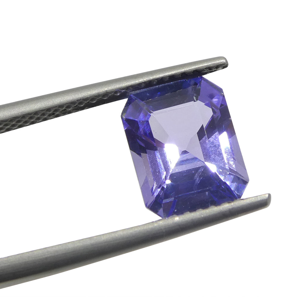 2.4ct Emerald Cut Violet Blue Tanzanite from Tanzania - Skyjems Wholesale Gemstones