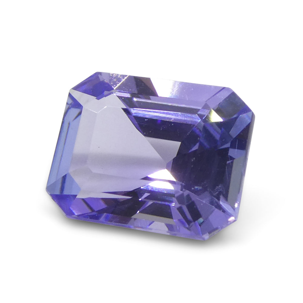 2.4ct Emerald Cut Violet Blue Tanzanite from Tanzania - Skyjems Wholesale Gemstones