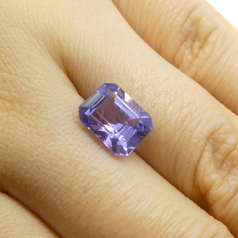 2.4ct Emerald Cut Violet Blue Tanzanite from Tanzania - Skyjems Wholesale Gemstones