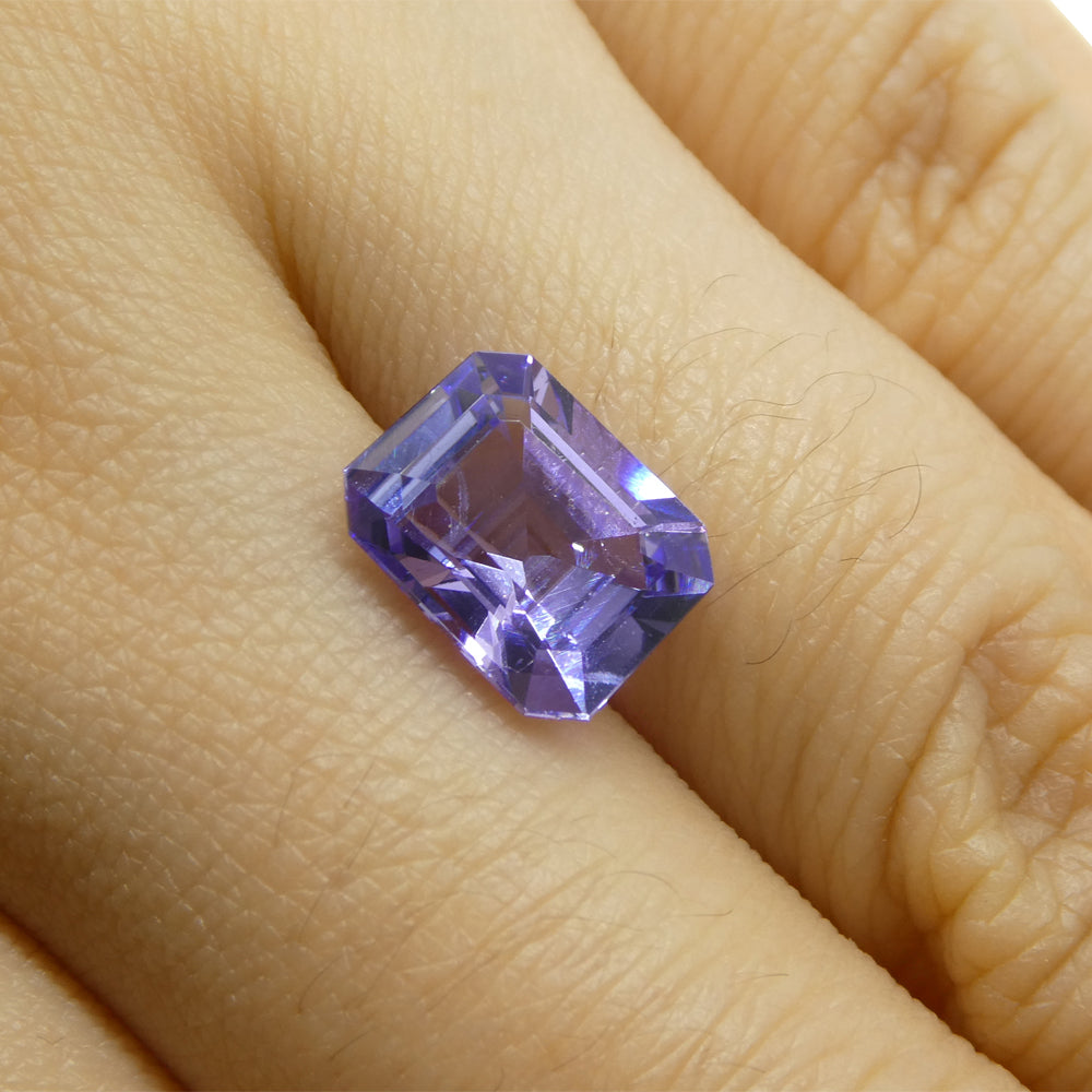 2.4ct Emerald Cut Violet Blue Tanzanite from Tanzania - Skyjems Wholesale Gemstones