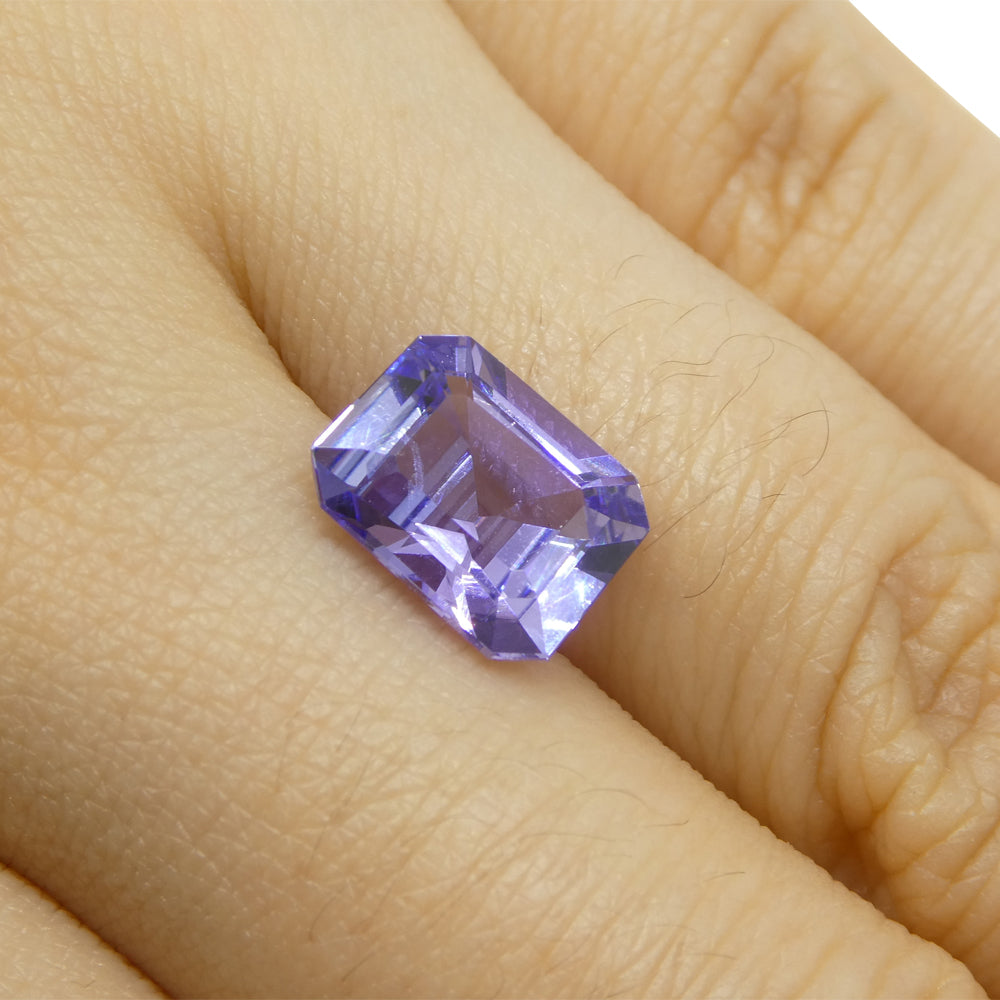 2.4ct Emerald Cut Violet Blue Tanzanite from Tanzania - Skyjems Wholesale Gemstones