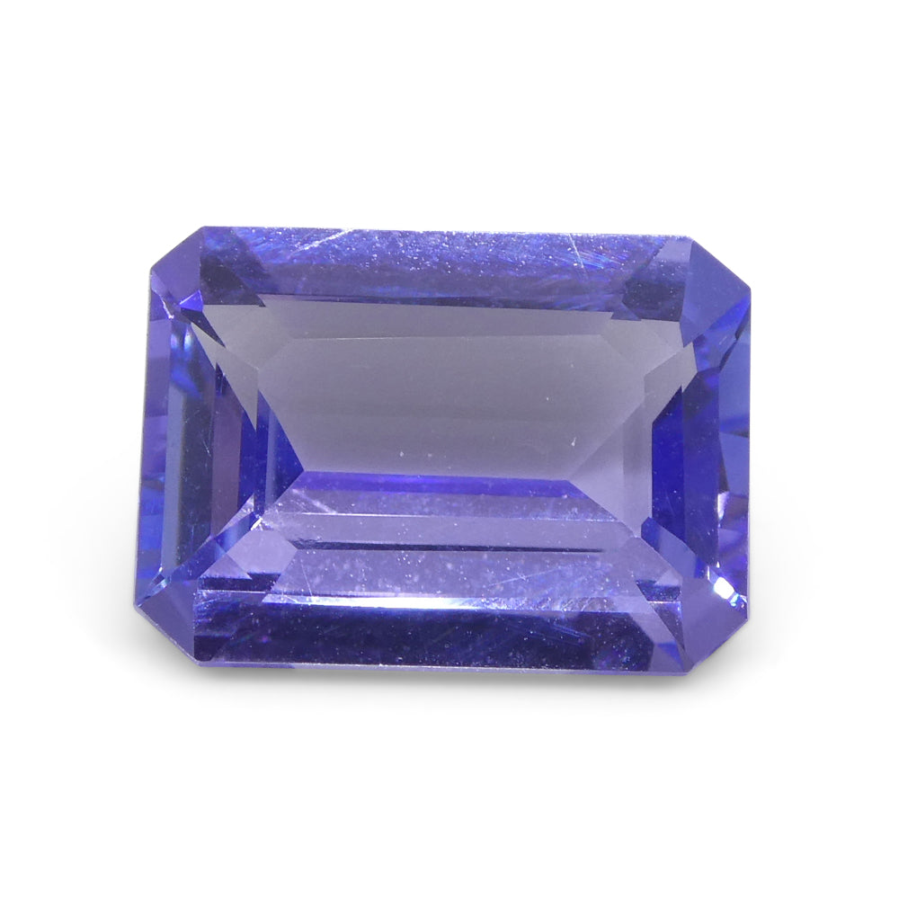 3.71ct Emerald Cut Violet Blue Tanzanite from Tanzania - Skyjems Wholesale Gemstones