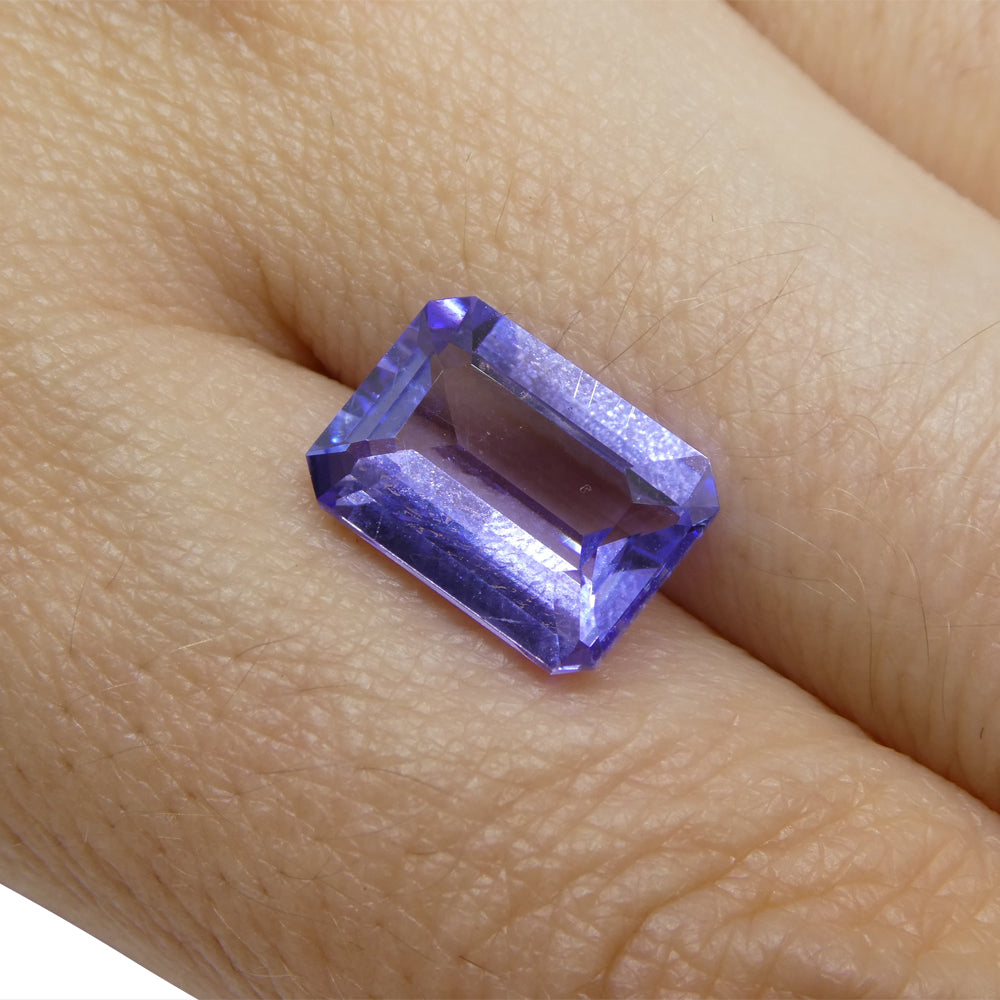 3.71ct Emerald Cut Violet Blue Tanzanite from Tanzania - Skyjems Wholesale Gemstones