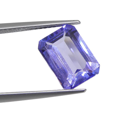 3.71ct Emerald Cut Violet Blue Tanzanite from Tanzania - Skyjems Wholesale Gemstones