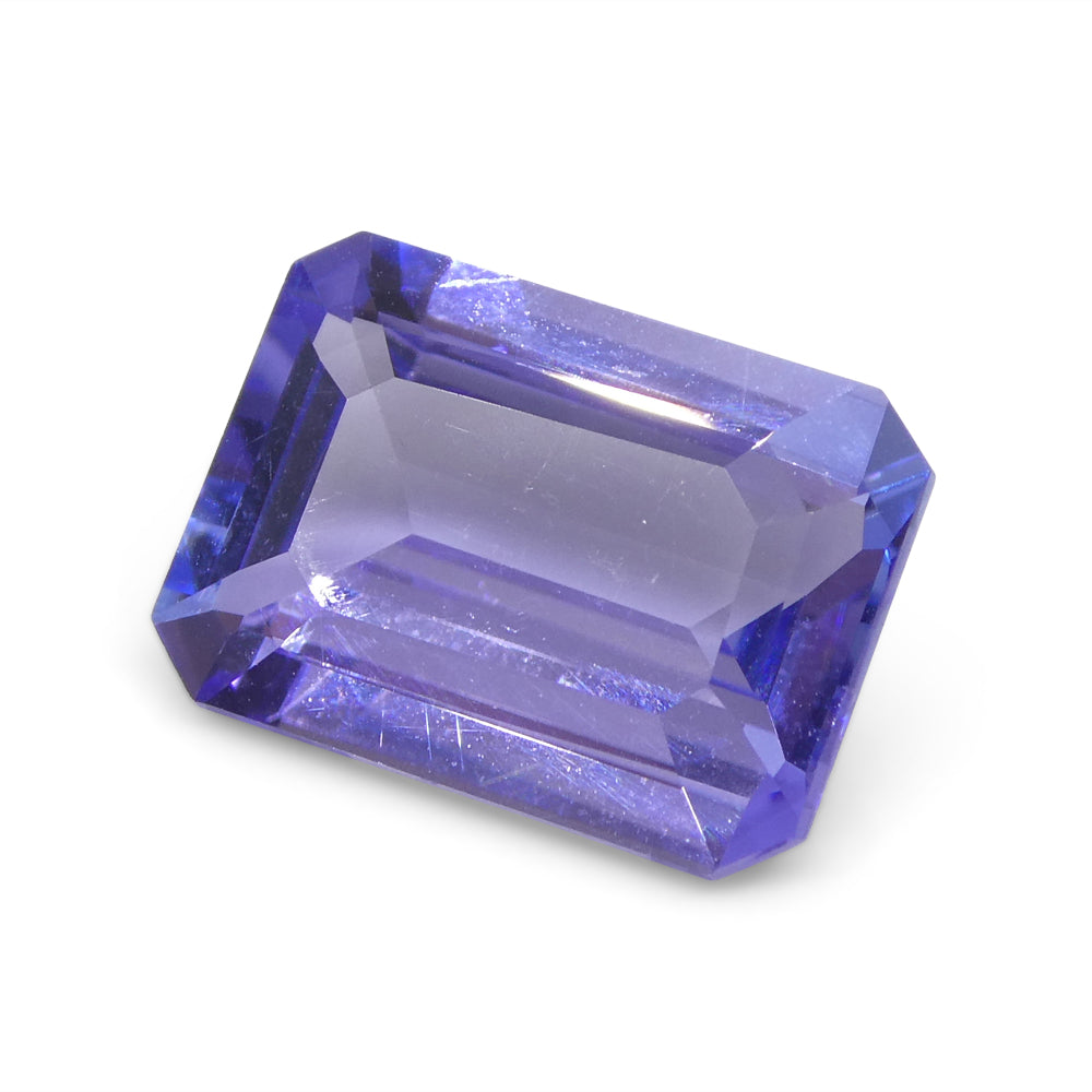 3.71ct Emerald Cut Violet Blue Tanzanite from Tanzania - Skyjems Wholesale Gemstones