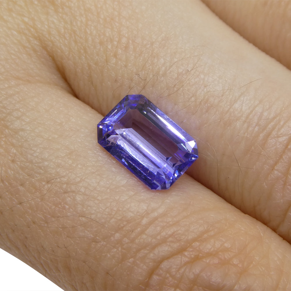 2.82ct Emerald Cut Violet Blue Tanzanite from Tanzania - Skyjems Wholesale Gemstones