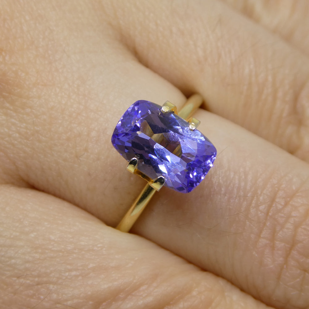 2.8ct Cushion Violet Blue Tanzanite from Tanzania - Skyjems Wholesale Gemstones