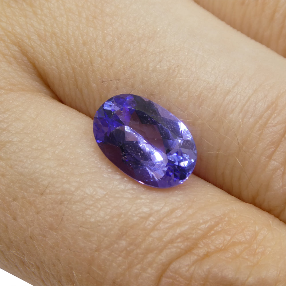 SkyJems 3.01ct Oval Blue-Violet Tanzanite from Tanzania, premium AAA-grade gemstone with exceptional color and clarity