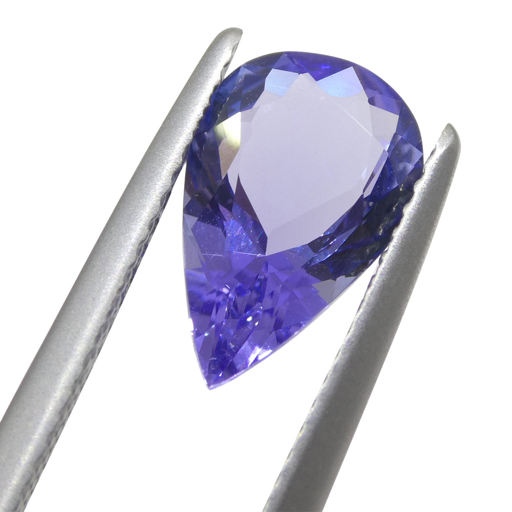 2.11ct Pear Blue Tanzanite from Tanzania, vivid violet-blue gemstone by SkyJems, premium African colored gem collection