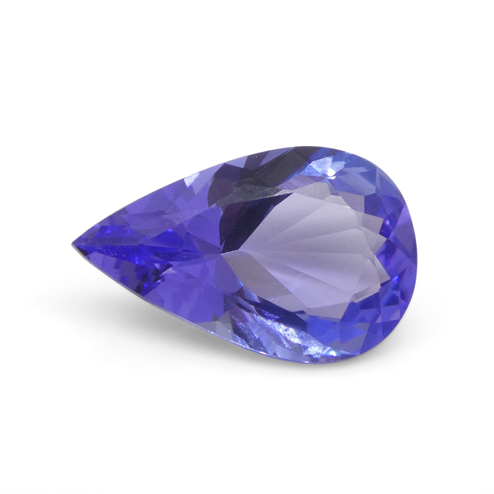 2.11ct Pear Blue Tanzanite from Tanzania, vibrant violet-blue gemstone by SkyJems, premium Canadian colored gem specialists