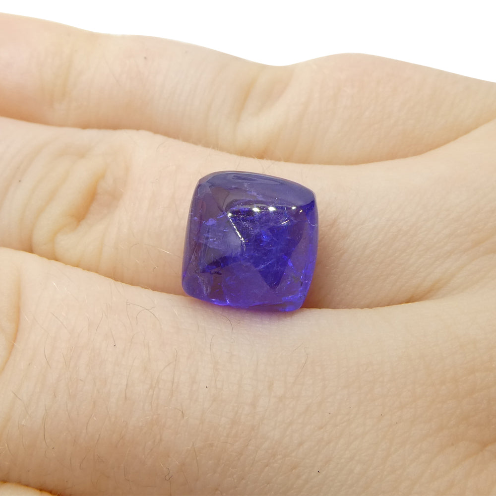 8.07ct Cushion Sugarloaf Double Cabochon Violet Blue Tanzanite from Tanzania - Skyjems Wholesale Gemstones